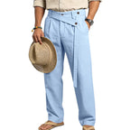 Belted Wrap Waist Wide Leg Trousers