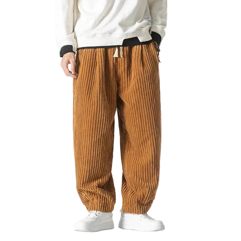 Men's Stripe Pants With Drawstring Waist