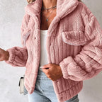 Women's Chunky Knit Jacket – Hooded Zip Up Cardigan with Front Pockets