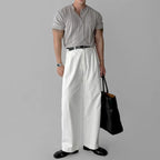 Mens Short Sleeve Collared Henley Shirt