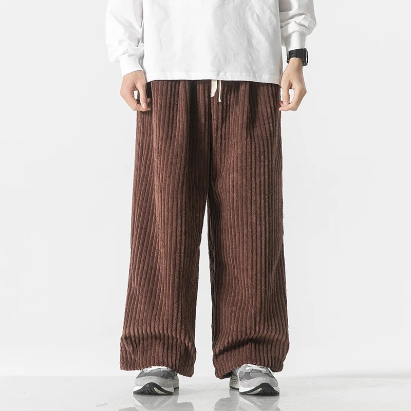 Men's Vertical Stripe Wide Pants