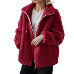 Women's Fleece Jacket – Hooded Full Zip Long Sleeve Warm Winter Coat