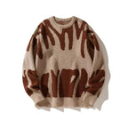 Men's Abstract Pattern Knit Jumper with Crew Neck