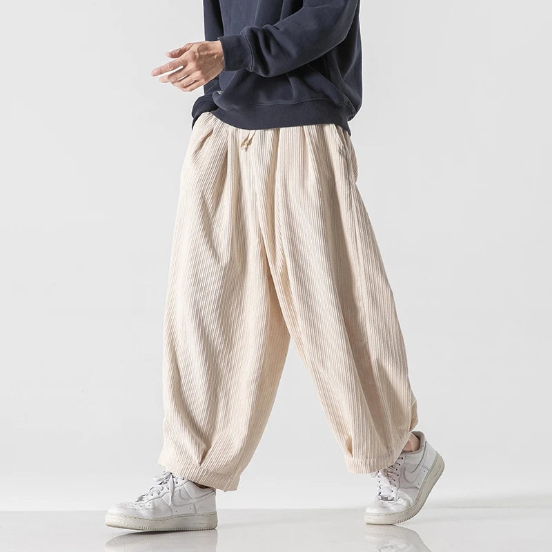Men's Corduroy Wide Leg Balloon Pants