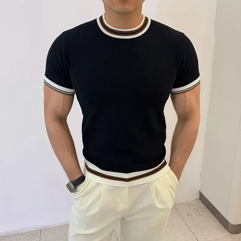 Men's Crew Neck T Shirt With Trim