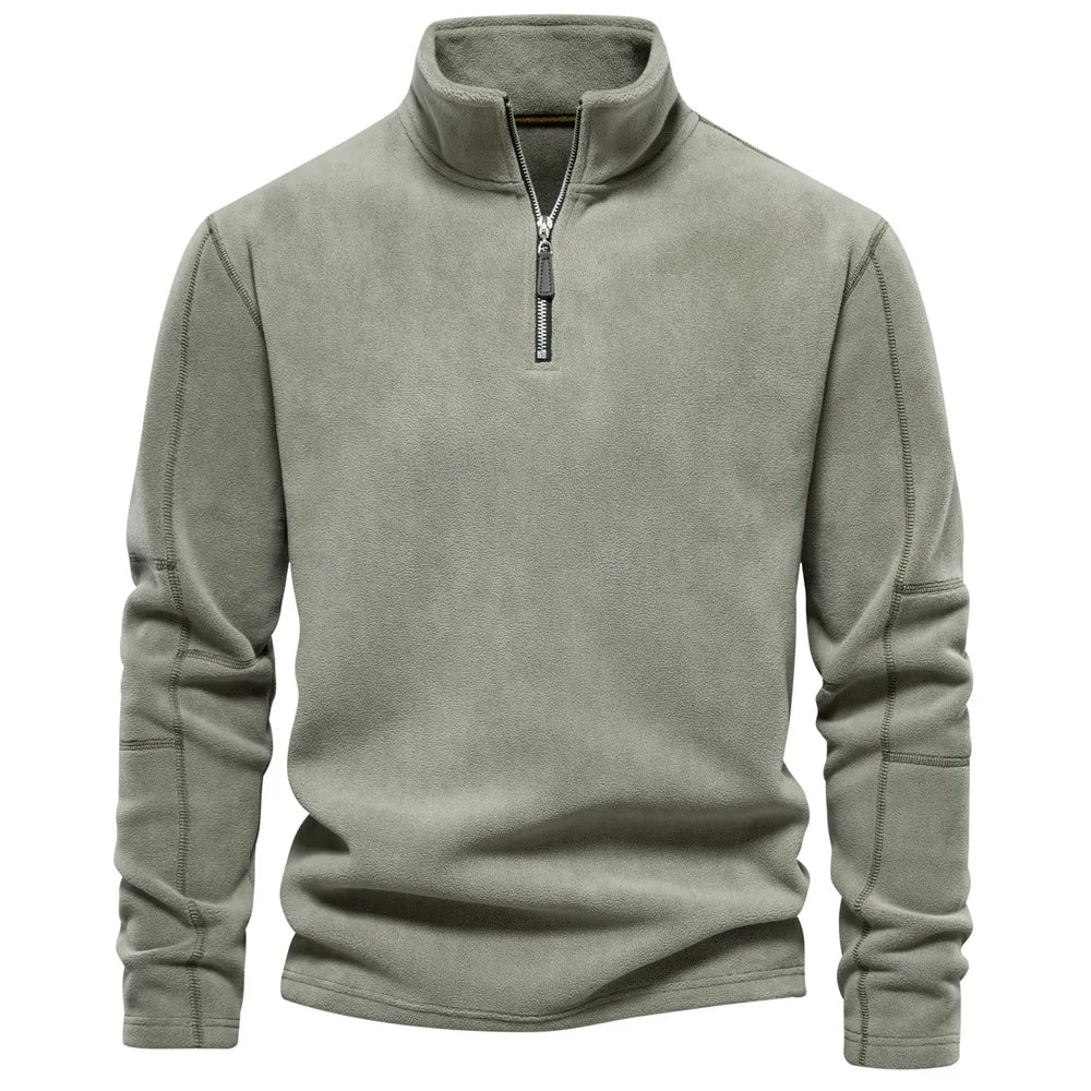 Men's Quarter-Zip Pullover Sweatshirt – Long Sleeve Mock Neck Jumper Top