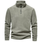 Men's Quarter-Zip Pullover Sweatshirt – Long Sleeve Mock Neck Jumper Top