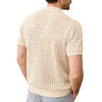 Textured Polo Top With Open Neck