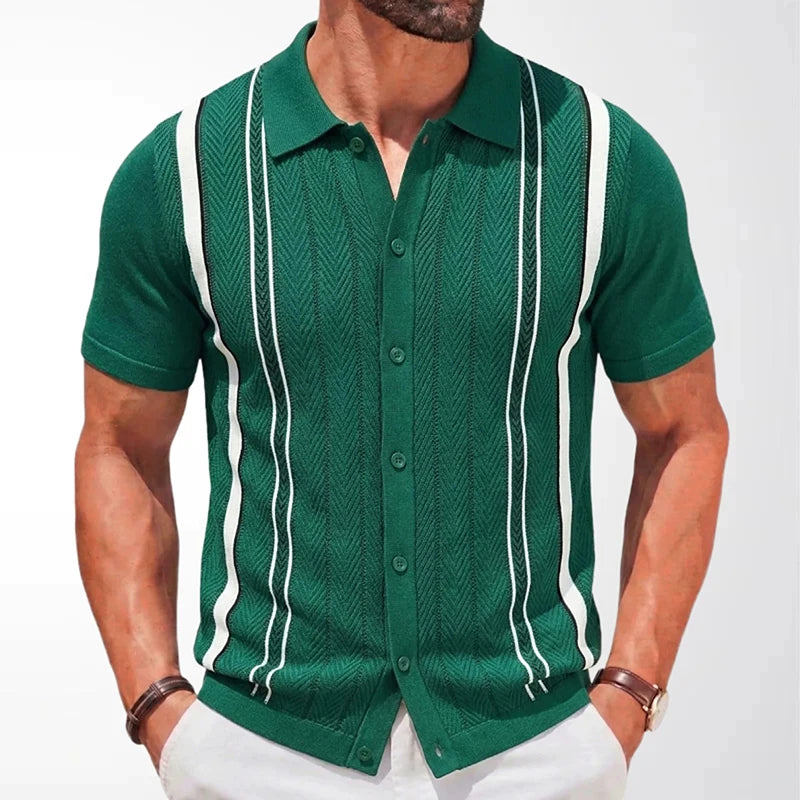 Classic Knit Button Polo Men
