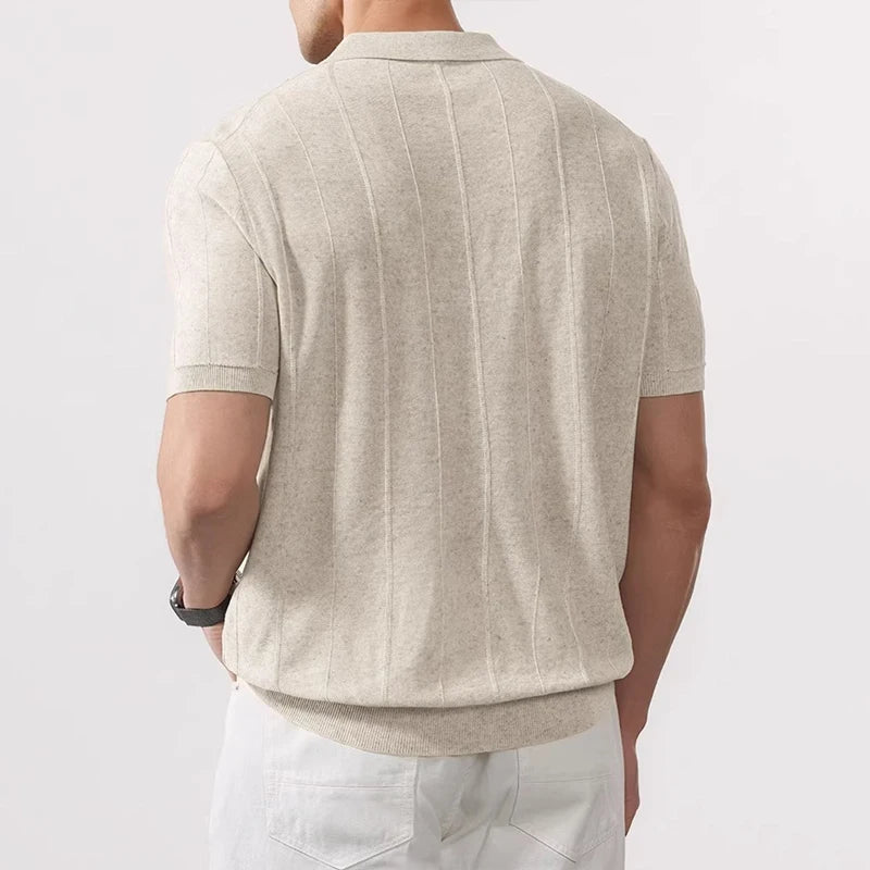 Men's Polo Shirt With Vertical Detail