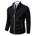 Men's Zip Up Sweater Stand Collar Full Front Jacket