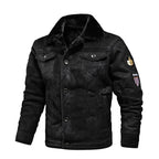 Men's Long Sleeve Jacket – Button Front Turn-Down Collar with Chest and Side Pockets