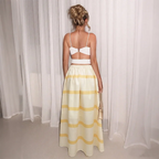 Women's Stripe Pattern High Rise Maxi Skirt