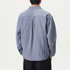 Men's Striped Chest Pocket Shirt Top