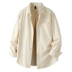 Men's Stripe Front Pocket Button Shirt