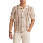 Collared Button Front Stripe Shirt Men