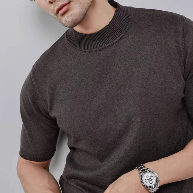Men’s Ribbed Cuff Knit Shirt Top