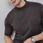 Men’s Ribbed Cuff Knit Shirt Top
