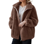 Women's Fleece Jacket – Hooded Full Zip Long Sleeve Warm Winter Coat