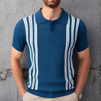 Contrast Stripe Polo Shirt Men