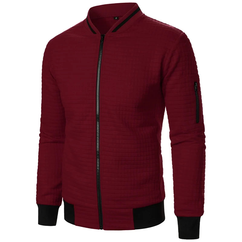Men's Knitted Zip Up Jumper – Long Sleeve Stand Collar Sweater Jacket