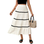 Women's Ruffle Hem Long Skirt Outfit