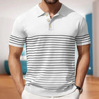 Fine Stripe Short Sleeve Polo Shirt