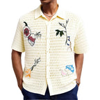 Men's Embroidered Pattern Knit Shirt