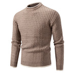Men's Crewneck Sweater Textured Knit Long Sleeve Pullover