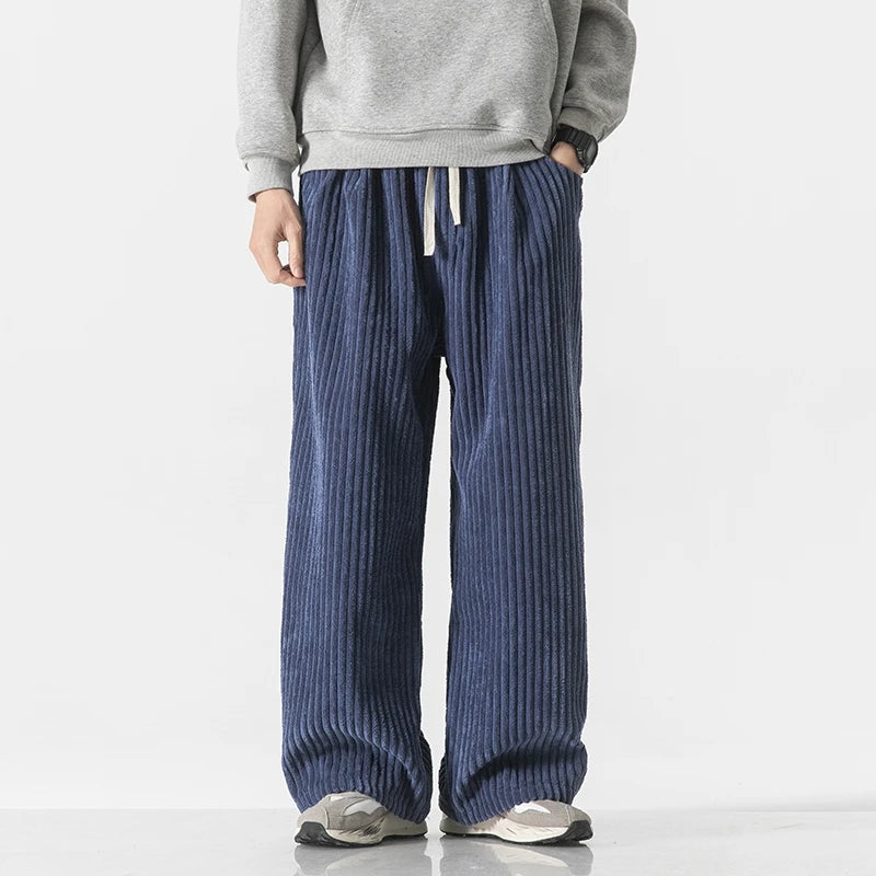 Men's Vertical Stripe Wide Pants