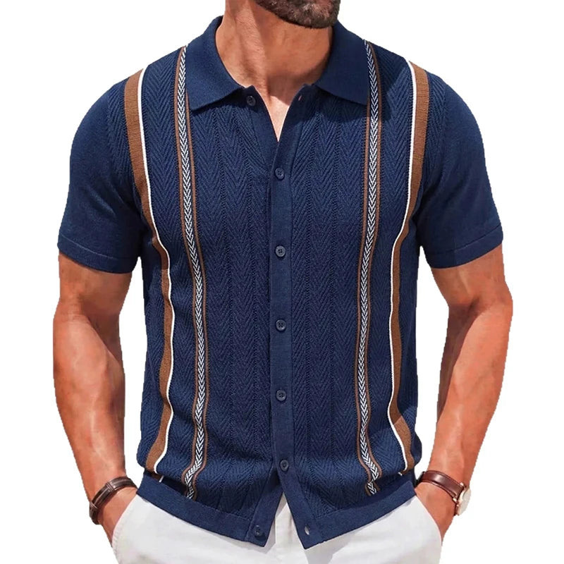 Classic Knit Button Polo Men