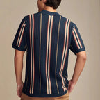 Button Through Vertical Stripe Knit Shirt