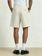 Men's Relaxed Fit Pleated Knee Length Tailored Shorts With Pockets