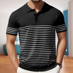 Fine Stripe Short Sleeve Polo Shirt