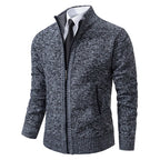 Men's Zip Up Sweater Stand Collar Full Front Jacket