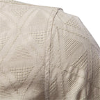 Men's Textured Button Front Camp Collar Shirt with Short Sleeves