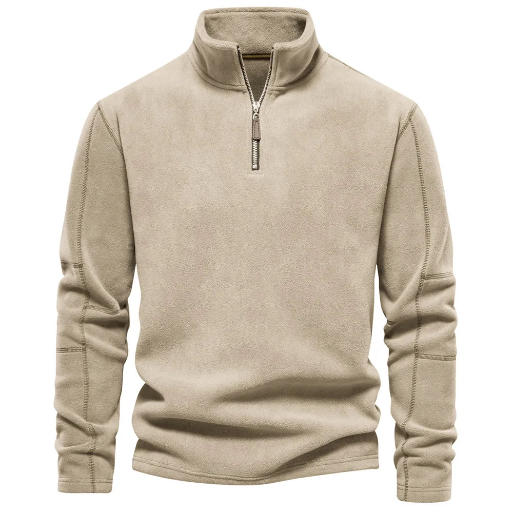 Men's Quarter-Zip Pullover Sweatshirt – Long Sleeve Mock Neck Jumper Top
