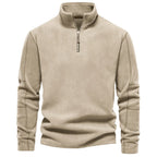Men's Quarter-Zip Pullover Sweatshirt – Long Sleeve Mock Neck Jumper Top