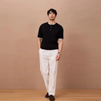 Mens Button Neck Pullover Tee