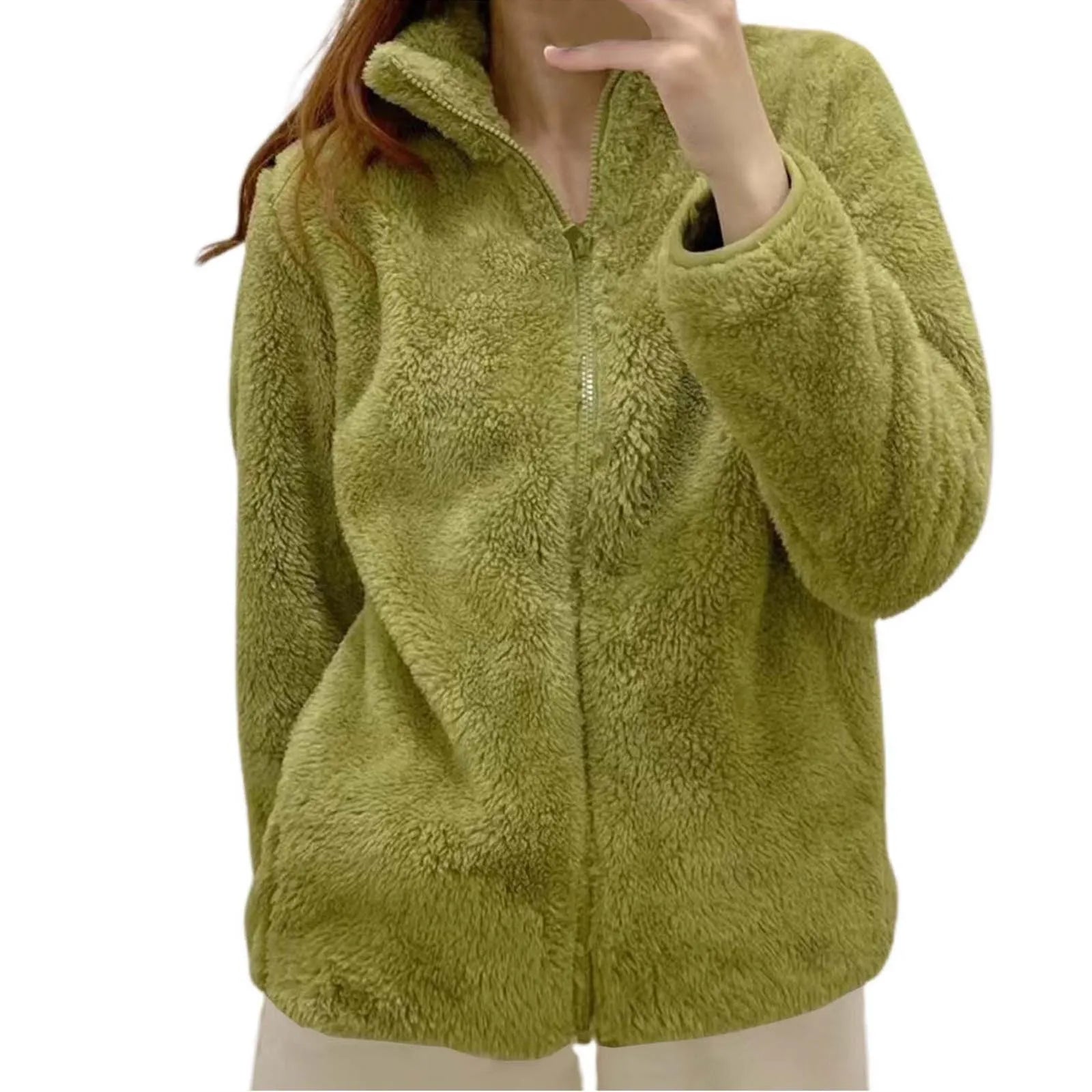 Women's Fleece Quarter Zip Pullover – Long Sleeve High Neck Sweatshirt