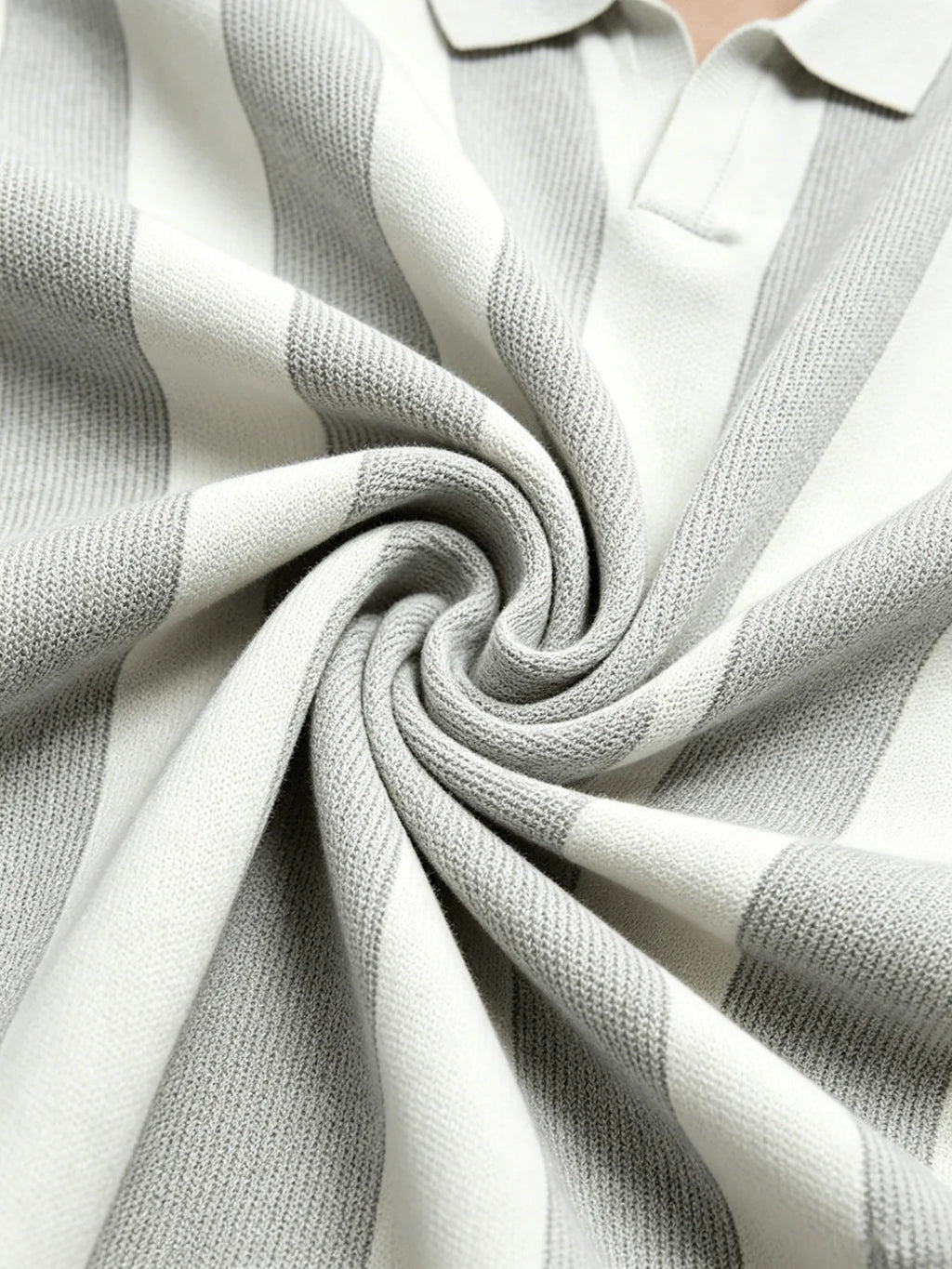 Open Neck Striped Polo For Men