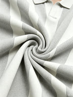 Open Neck Striped Polo For Men