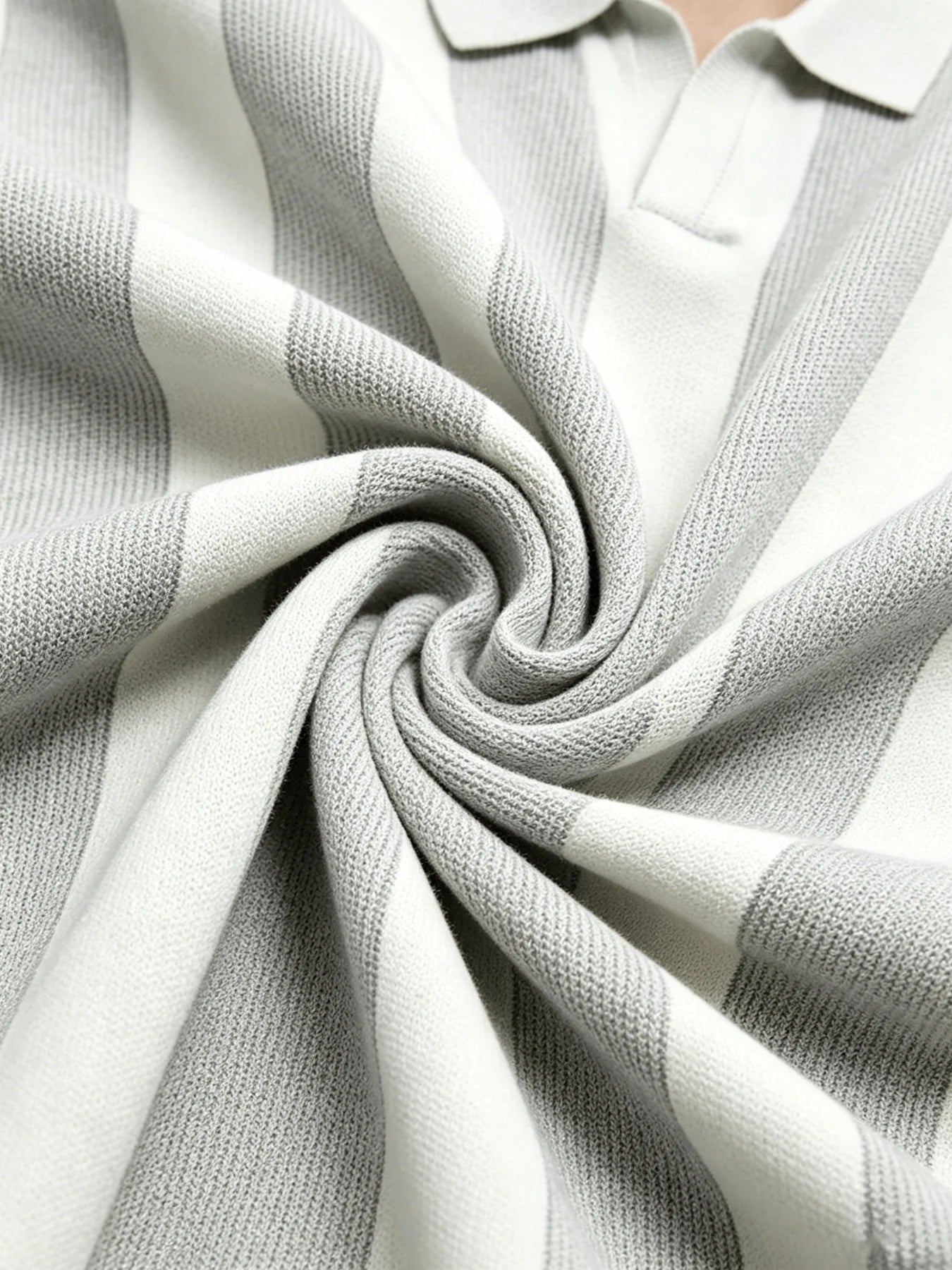 Open Neck Striped Polo For Men