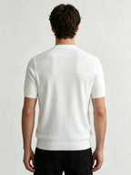 Men's Short Sleeve Cable Detail Top