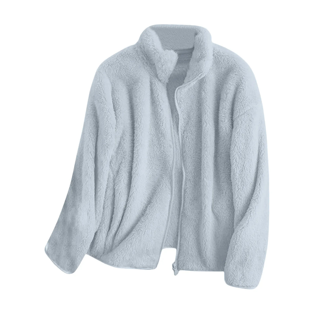 Women's Fleece Quarter Zip Pullover – Long Sleeve High Neck Sweatshirt