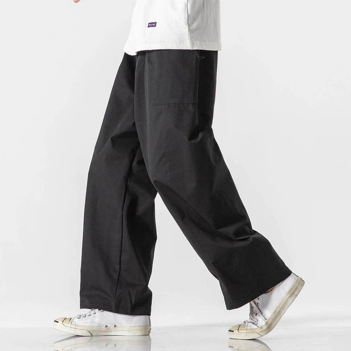 Men's Pull On Wide Leg Trousers