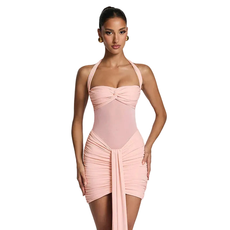 Ruched Bodycon Mini Dress Women
