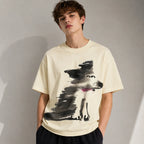Men's Graphic Print Crew Neck Short Sleeve T Shirt