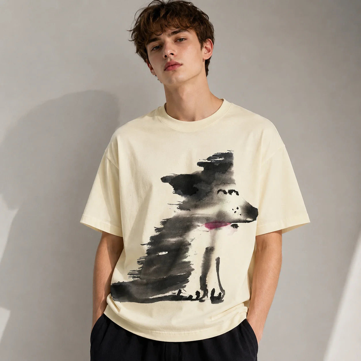 Men's Graphic Print Crew Neck Short Sleeve T Shirt