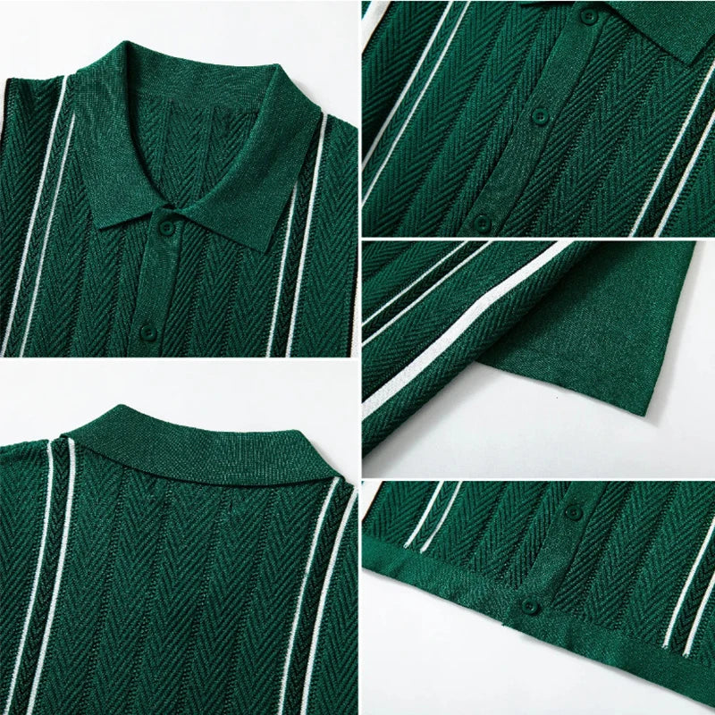 Classic Knit Button Polo Men